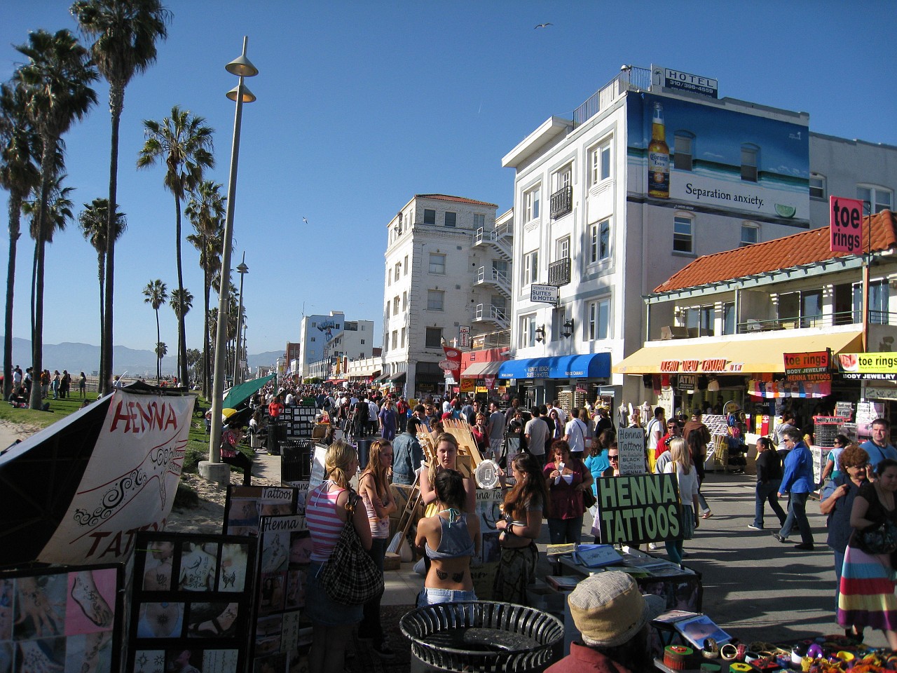 1441 California 2008-03 LA Scene.jpg - A visit to the Los Angeles California area in March of 2008. Activities ranged from Monets at the Getty, street hawkers at Venice Beach, movie look-alikes at Grauman's Chinese Theatre, to the Mission at San Juan Capistrano.